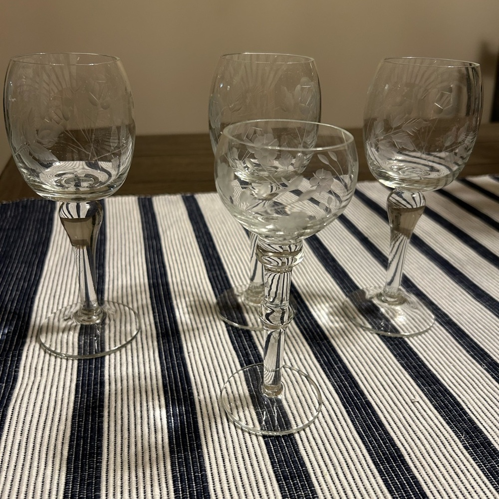 Floral Etched Glasses